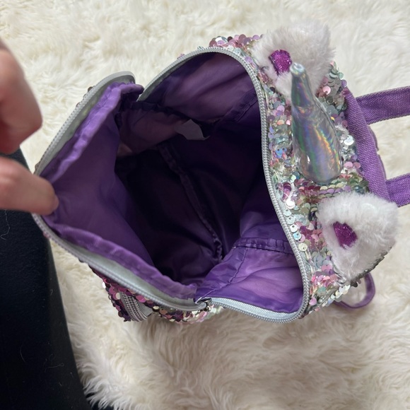 Cat & Jack Unicorn Mini Sequin Backpack Purse - Picture 4 of 8